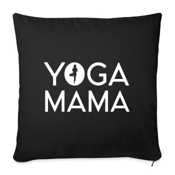 Yoga Mama - Housse de coussin décorative 45 x 45 cm - noir - Devant