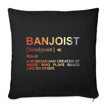 Banjoist Dictionary - Sofa pillowcase 17,3'' x 17,3'' (45 x 45 cm) - black - Front