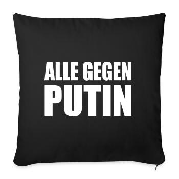 Alle gegen putin - Sofakissenbezug 45 x 45 cm - Schwarz - Vorne