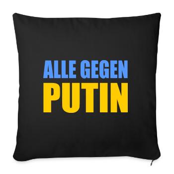 Alle gegen putin - Sofakissenbezug 45 x 45 cm - Schwarz - Vorne