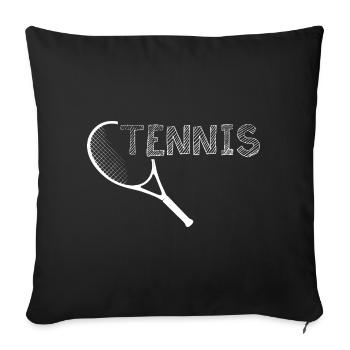 Tennis Teniisschläger Symbol Grafik Icon Logo - Sofakissenbezug 45 x 45 cm - Schwarz - Vorne