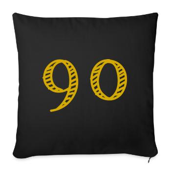 90. 90 YEARS. 90TH ANNIVERSARY. 90TH ANNIVERSARY. - Sofa pillowcase 17,3'' x 17,3'' (45 x 45 cm) - black - Front