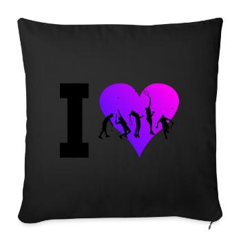Tennis Tennis Tennis Tennis Women Tennis Games - Sofa pillowcase 17,3'' x 17,3'' (45 x 45 cm) - black - Front