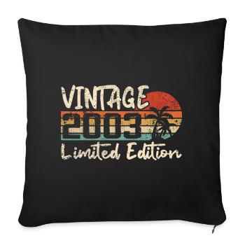 Vintage 2003 Millésime 2003 Cadeau D'anniversaire - Housse de coussin décorative 45 x 45 cm - noir - Devant