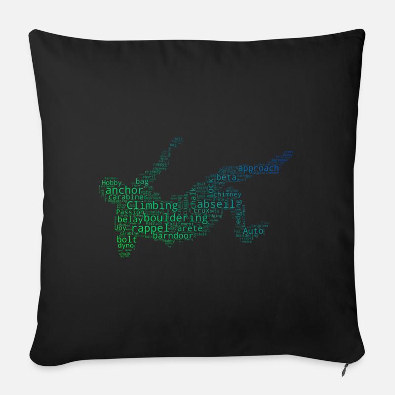 Boulder Damen Bouldern Kletterer Herren - Sofakissenbezug 45 x 45 cm - Schwarz