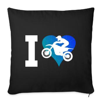 Motocross Supermoto Dirt Bike Dirtbike Dirt Biker - Sofa pillowcase 17,3'' x 17,3'' (45 x 45 cm) - black - Front