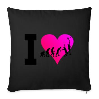 Paddle Paddle Tennis Raquette Sport Femme Paddle Cou - Housse de coussin décorative 45 x 45 cm - noir - Devant
