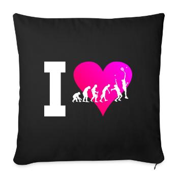 Paddle Court Femme Padel Paddle Tennis - Housse de coussin décorative 45 x 45 cm - noir - Devant