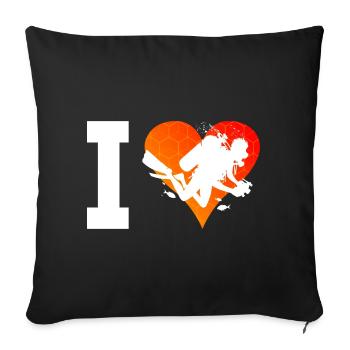 Tauchen Free Dive Scuba Tauchen Diver Diving - Housse de coussin décorative 45 x 45 cm - noir - Devant