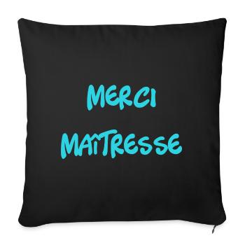 MERCI. MAÎTRESSE. MAÎTRE. MERCI MAÎTRESSE - Housse de coussin décorative 45 x 45 cm - noir - Devant