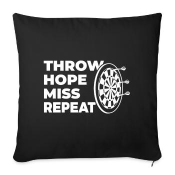 throwing, hoping, missing, repeating - Sofa pillowcase 17,3'' x 17,3'' (45 x 45 cm) - black - Front