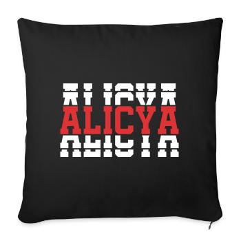 t-shirt Alicya t-shirt gift idea stacked text - Sofa pillowcase 17,3'' x 17,3'' (45 x 45 cm) - black - Front