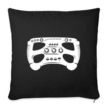 Simracer Steering Wheel Formula Racing Gaming Gamer Icon - Sofa pillowcase 17,3'' x 17,3'' (45 x 45 cm) - black - Front