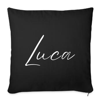 T-shirt Luca Name cadeau pour hommes - Housse de coussin décorative 45 x 45 cm - noir - Devant