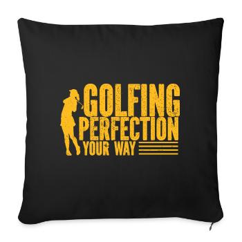 Golf - Golfclub Goldspieler Birdie Elite Luxus - Sofakissenbezug 45 x 45 cm - Schwarz - Vorne