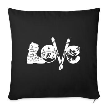 Winter Skiers Ice Skating Ice Hockey Winter Sports - Sofa pillowcase 17,3'' x 17,3'' (45 x 45 cm) - black - Front