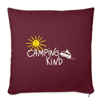 Camping Kind Campervan - Sofakissenbezug 45 x 45 cm - Burgunderrot - Vorne