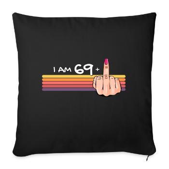 J’ai 69 ans + 1 chemise de doigt d’honneur J’ai 69 ans et plus, - Housse de coussin décorative 45 x 45 cm - noir - Devant