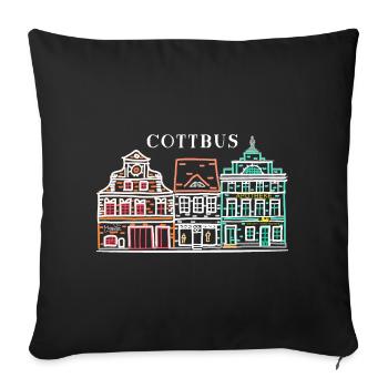 Cottbus Altmarkt, tout simplement magnifique ! Brandebourg - Housse de coussin décorative 45 x 45 cm - noir - Devant