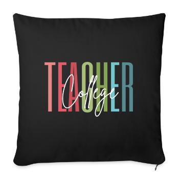 College Lehrerin Danke Geschenk - Sofakissenbezug 45 x 45 cm - Schwarz - Vorne