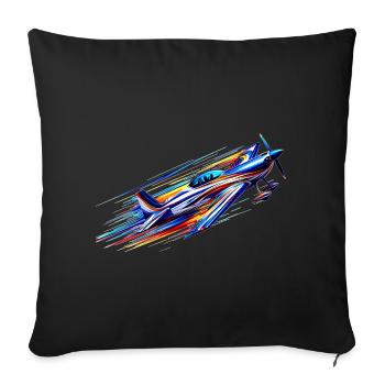 Avion de voltige - Housse de coussin décorative 45 x 45 cm - noir - Devant