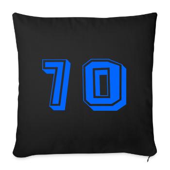 70. 70 ANS. 70e ANNIVERSAIRE. ANNIVERSAIRE 70 ANS. - Housse de coussin décorative 45 x 45 cm - noir - Devant