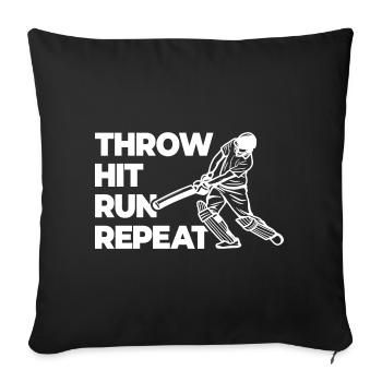Throwing, hitting, repeating races - Sofa pillowcase 17,3'' x 17,3'' (45 x 45 cm) - black - Front