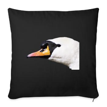 Schwanenporträt Schwarzweiß Kontrast - Sofakissenbezug 45 x 45 cm - Schwarz - Vorne
