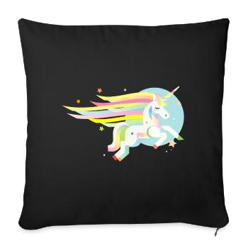 Licorne délicate en pastel - rêveur et magique - Housse de coussin décorative 45 x 45 cm - noir - Devant