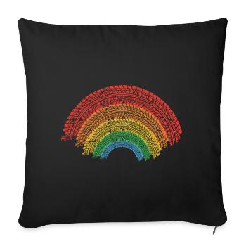 Dirt Biker Riding Rainbow Dirt Bike - Sofa pillowcase 17,3'' x 17,3'' (45 x 45 cm) - black - Front