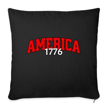 American USA Freedom Justice Fighter Abe 1776 - Sofa pillowcase 17,3'' x 17,3'' (45 x 45 cm) - black - Front