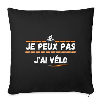 Je peux pas j'ai vélo - Housse de coussin décorative 45 x 45 cm - noir - Devant