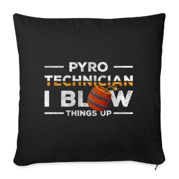 Sécurité de combustion colorée Pyro - Housse de coussin décorative 45 x 45 cm - noir - Devant