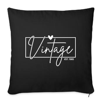 Vintage Est. 1985 - Sofa pillowcase 17,3'' x 17,3'' (45 x 45 cm) - black - Front
