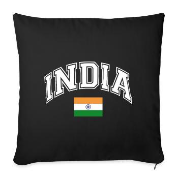 Drapeau de l’Inde - Housse de coussin décorative 45 x 45 cm - noir - Devant