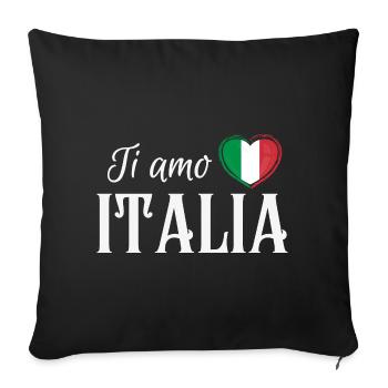 J’aime l’Italie, fierté italienne - Housse de coussin décorative 45 x 45 cm - noir - Devant