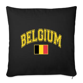 Belgium Flag - Sofa pillowcase 17,3'' x 17,3'' (45 x 45 cm) - black - Front