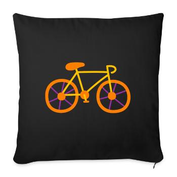Bicycle Comic Kids Cycling Cycling Road Bike Colorful - Sofa pillowcase 17,3'' x 17,3'' (45 x 45 cm) - black - Front