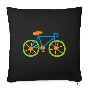 Bicycle Colorful Cycling Kids Road Bike Bike Tour Comic - Sofa pillowcase 17,3'' x 17,3'' (45 x 45 cm) - black - Front