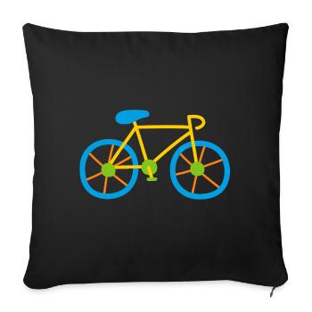 Bicycle Bike Wheel Kids Comic Drawing Outdoor - Sofa pillowcase 17,3'' x 17,3'' (45 x 45 cm) - black - Front