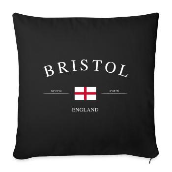 Bristol England – Holiday Souvenir & Gift - Sofa pillowcase 17,3'' x 17,3'' (45 x 45 cm) - black - Front