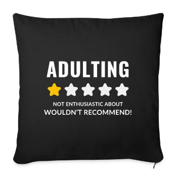 Conception de badge d’adulte sceptique - Housse de coussin décorative 45 x 45 cm - noir - Devant