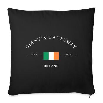 Chaussée des Géants, Irlande du Nord – Souvenirs et cadeaux - Housse de coussin décorative 45 x 45 cm - noir - Devant