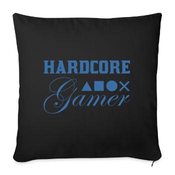 Hardcore Gamer Géométrie Bleu - Housse de coussin décorative 45 x 45 cm - noir - Devant