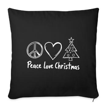Peace Love Christmas Doodle - Sofa pillowcase 17,3'' x 17,3'' (45 x 45 cm) - black - Front