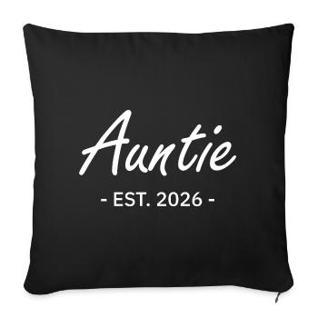 Auntie - Est. 2026 - Housse de coussin décorative 45 x 45 cm - noir - Devant