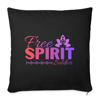 Yoga & Mindset Design für freie Seelen Free Spirit - Sofakissenbezug 45 x 45 cm - Schwarz - Vorne