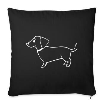 Teckel chien T-shirt Chien Chemise Cadeau - Housse de coussin décorative 45 x 45 cm - noir - Devant