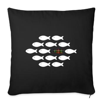 Scottish fish don’t follow the shoal - Sofa pillowcase 17,3'' x 17,3'' (45 x 45 cm) - black - Front
