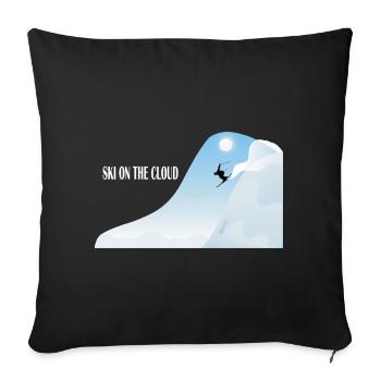 Skiing in the cloud - Sofa pillowcase 17,3'' x 17,3'' (45 x 45 cm) - black - Front